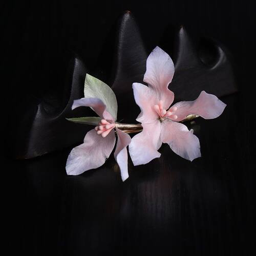 非遗缠丝绒花古风汉服发夹