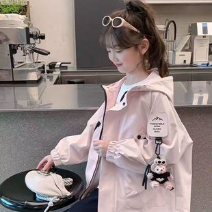 女童外套春秋款2026新款女孩春季冲锋衣中大通儿童时髦夹克上衣潮