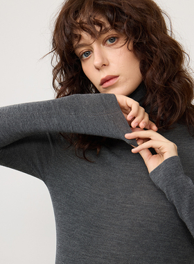 Chicnine |高领竖条纹打底衫纯色基础修身显瘦针织毛衣女内搭高级