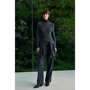 Chicnine 纯色针织百搭显瘦简约不挑人套头上衣 高领无缝打底衫