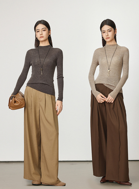 Chicnine | 重磅三醋酸羊毛打底衫小高领上衣气质保暖高级感简约