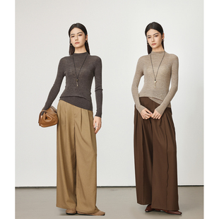 Chicnine 小高领上衣气质保暖高级感简约 重磅三醋酸羊毛打底衫