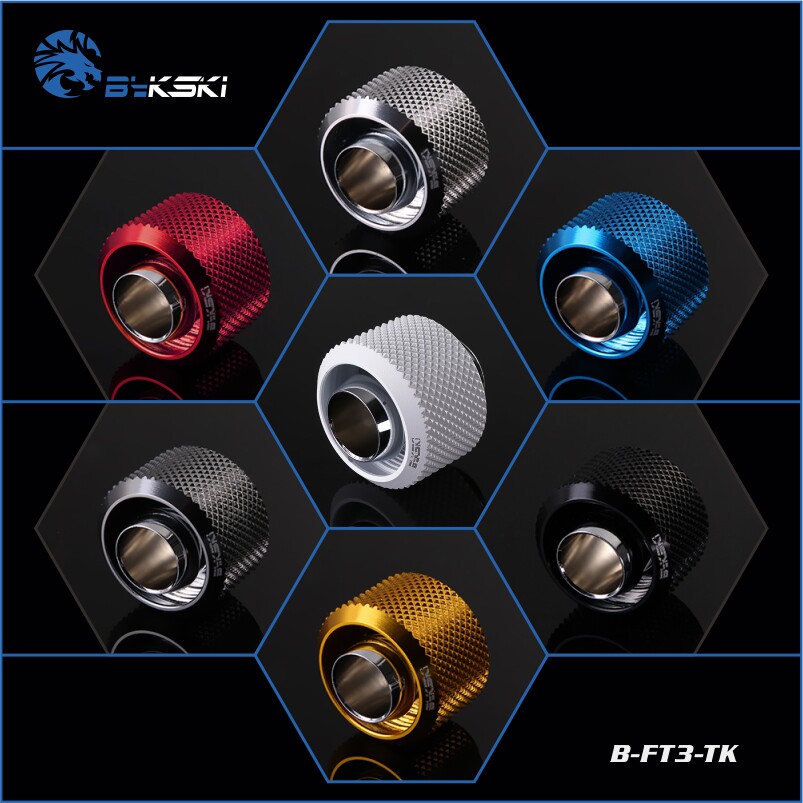 bykski b-ft3-tk 精品钻石纹 三分厚快拧 10x16电脑水冷软管快拧