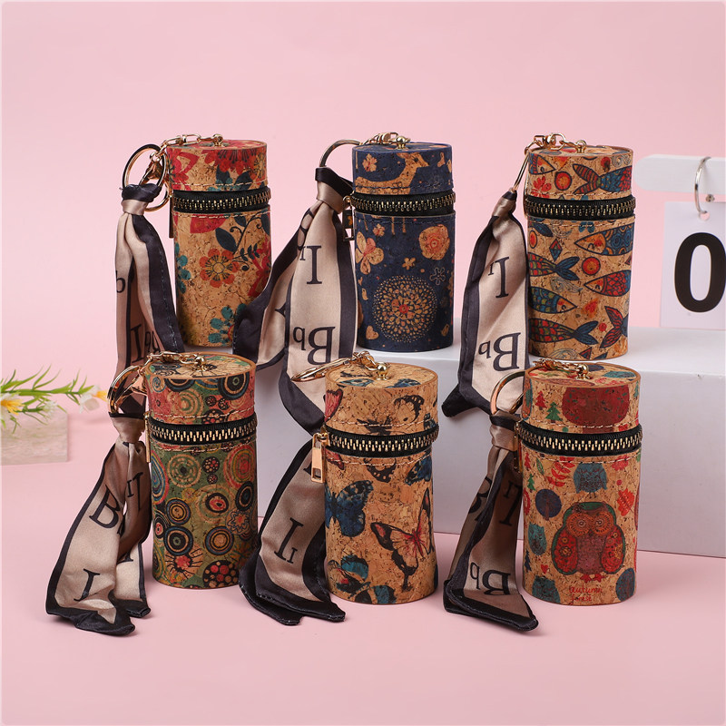 欧美复古纸皮木纹口红包圆桶时尚学生硬币包便携式多功能包包挂件,箱包皮具/热销女包/男包,钥匙包,淘宝优惠券,粉丝福利购,淘宝优惠卷