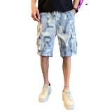 工装短裤潮牌宽松中裤子休闲五分裤痞帅运动健身1003-1A30P48，男装休闲裤，星座1003-1