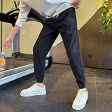 冬季新款加绒好休闲裤男生修身运动裤束脚长裤1003-1A70P58，男装休闲裤，星座1003-1
