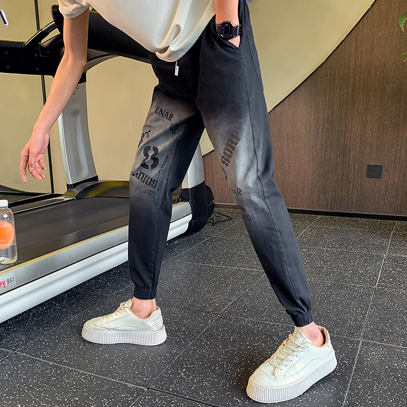 202春夏新款牛仔裤男士修身社会裤子束脚裤时尚1003-1A10P58，男装牛仔裤，星座1003-1