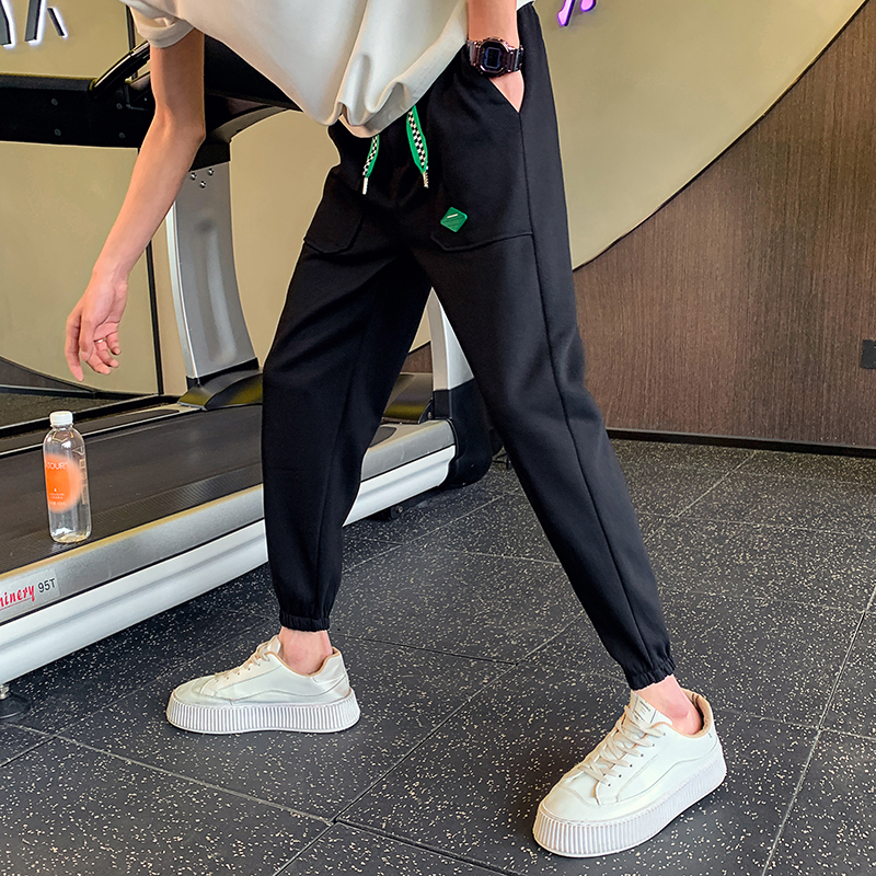 春季新款休闲抽象针织长裤运动裤潮宽松束脚青年卫裤1003-1A13P48，男装休闲裤，星座1003-1