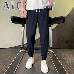 夏季男生透气九分裤男士小脚裤休闲裤裤子薄款1003-1A41P48
