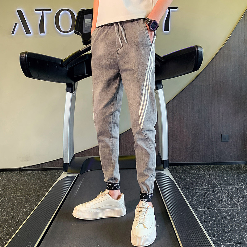 新款男士修身束脚裤男生夏季九分牛仔裤时尚潮流1003-1A18P58,男装牛仔裤,星座1003-1