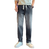 秋男士时尚直筒牛仔裤男生水洗漂白长裤修身牛仔裤1003-1A56P55，男装牛仔裤，星座1003-1