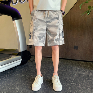 夏季男生工装短裤男士时尚迷彩五分裤运动大裤衩1003-1A24P48,邓点点连衣裙搭配运动鞋图片