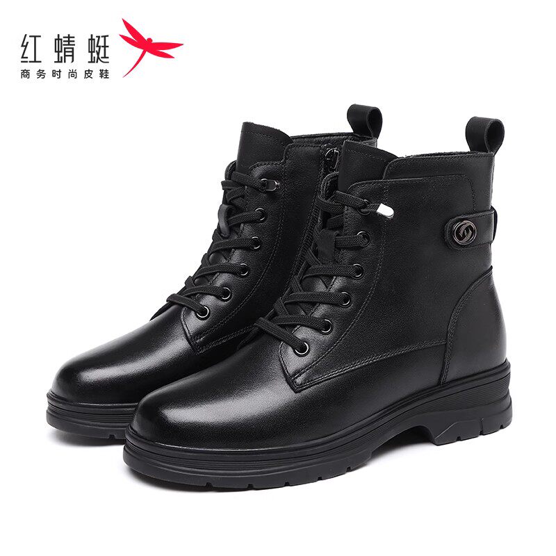 红蜻蜓加绒保暖女靴短靴新款特卖