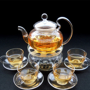 透明过滤玻璃煮泡水果茶壶套装 加厚耐热玻璃茶具花茶壶 简约家用
