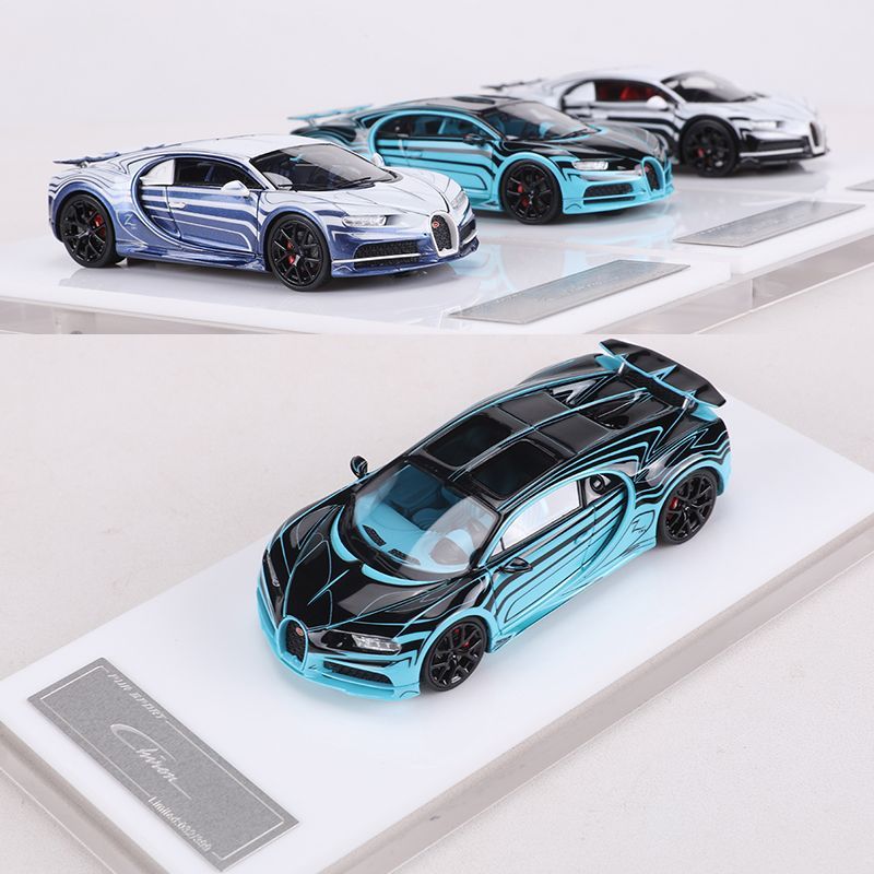 LJM 1:64布加迪Veyron陶瓷龙Chiron树脂汽车模型收藏
