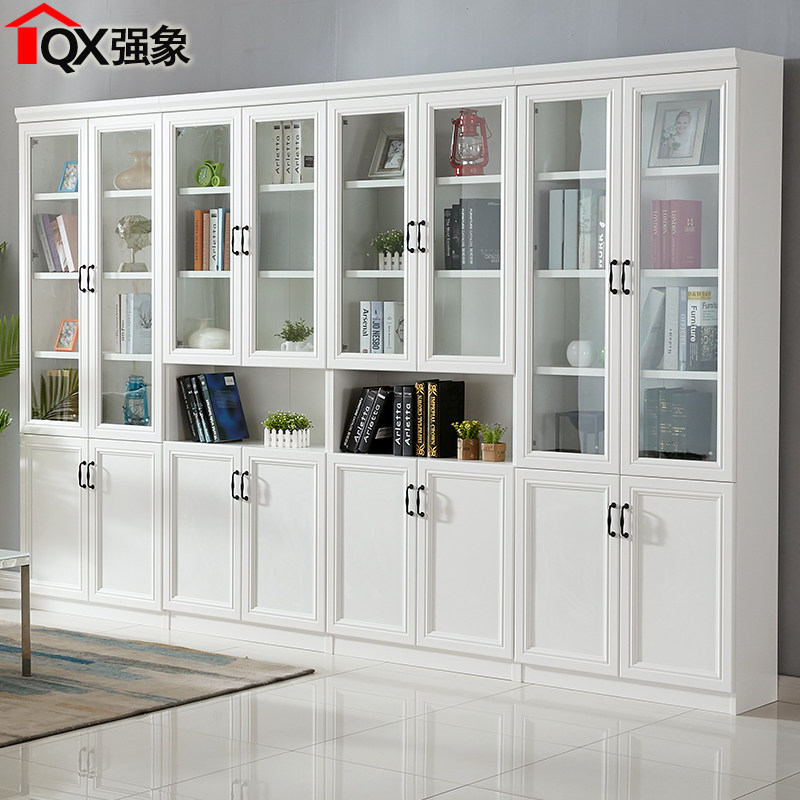 简欧风防尘加厚多层玻璃门书架