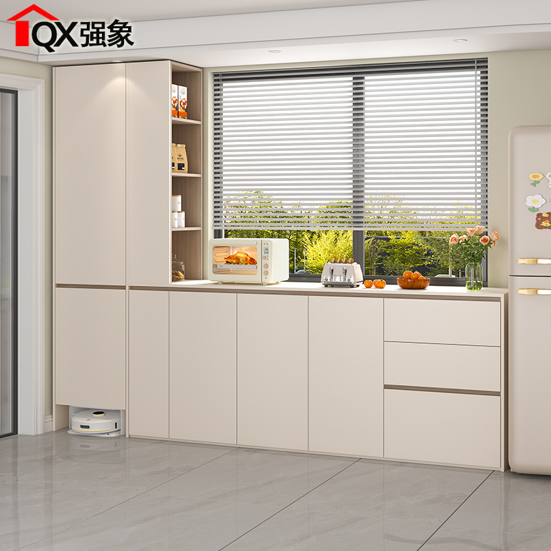 奶油风多功能餐边柜客厅茶水柜