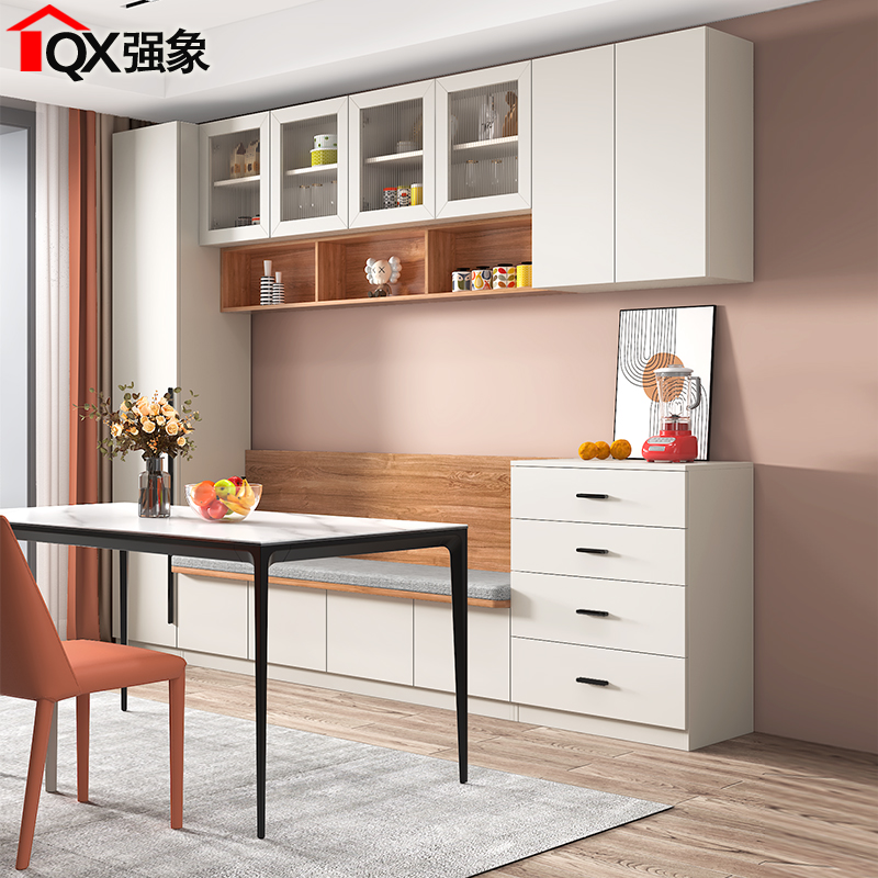 现代简约卡座斗柜餐边柜s高柜一体靠墙小户型岩板餐桌可定制G168
