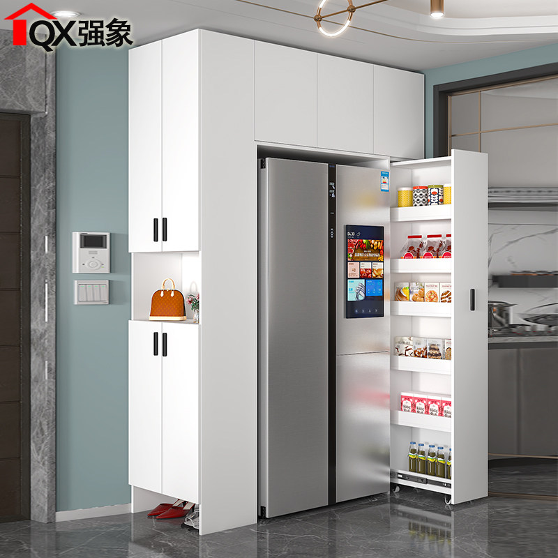 现代简约餐边柜高柜嵌入式冰箱柜鞋柜一体靠墙家用小户型定制G166,住宅家具,餐边柜,淘宝优惠券,粉丝福利购,淘宝优惠卷