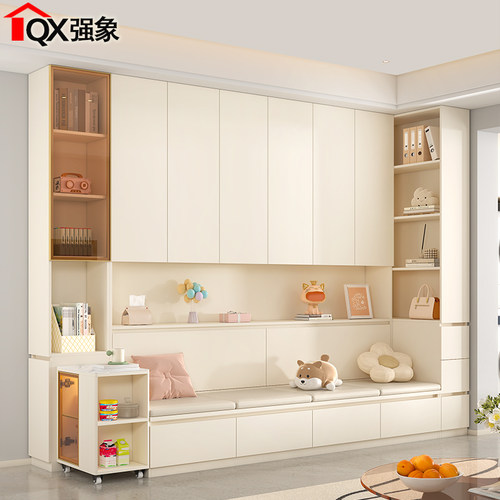 卡座沙发书柜一体储物收纳柜