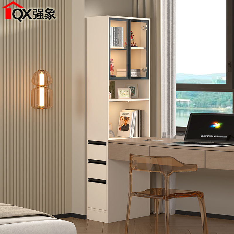 侧面抽拉夹缝柜沙发边柜书柜