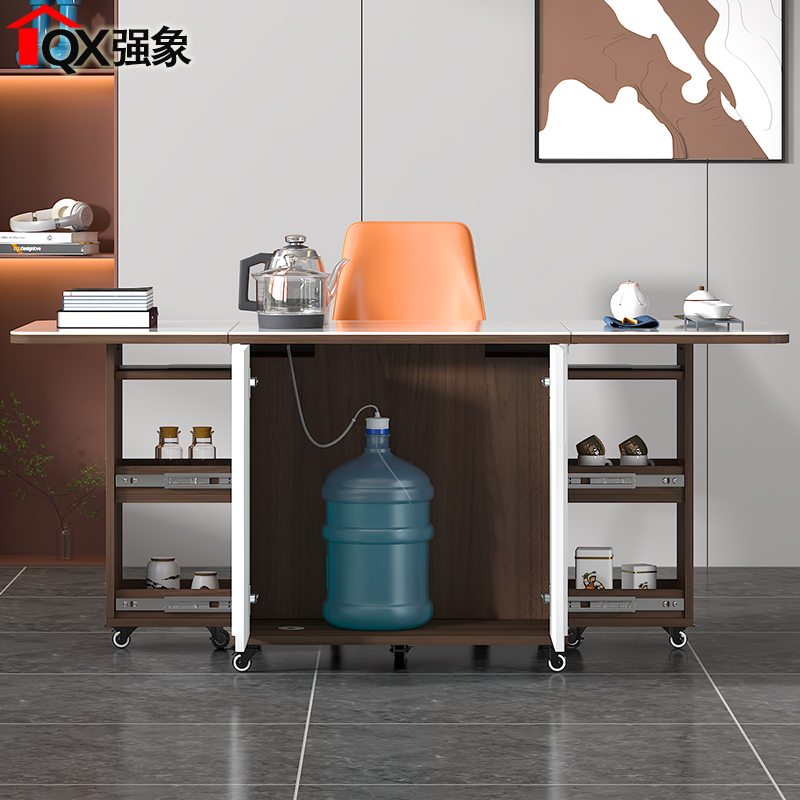 岩板折叠餐桌茶台家用小茶台茶几阳台茶桌椅小户型E