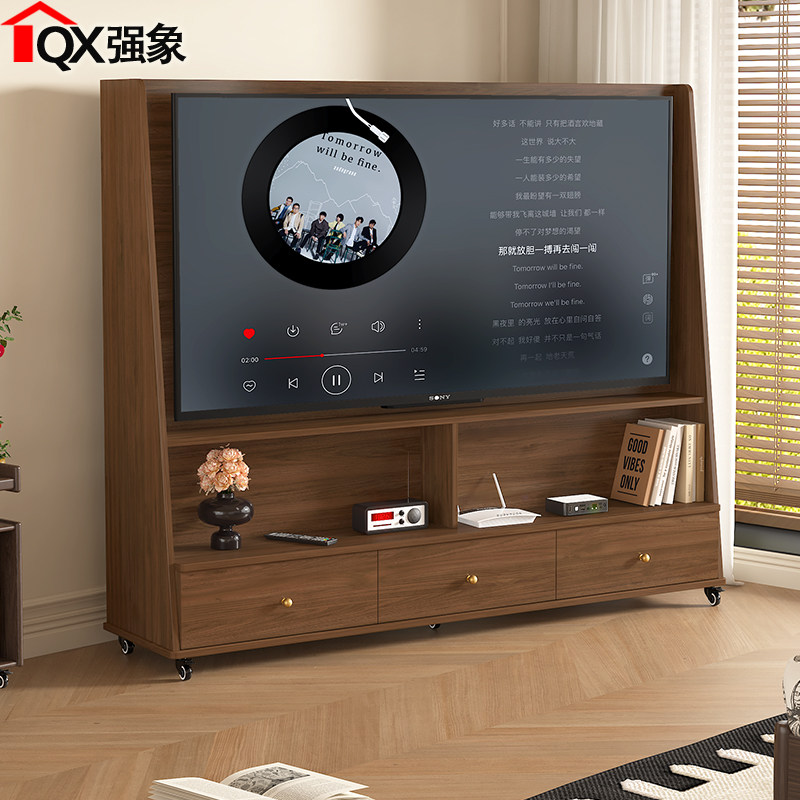 可移动落地带轮子电视柜电视架家用客厅卧室储物柜电视支架D141,住宅家具,电视柜,淘宝优惠券,粉丝福利购,淘宝优惠卷