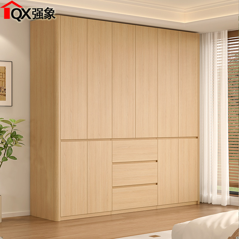 原木风分段式圆弧衣柜家用卧室成品衣橱到顶60cm加深挂衣柜子A90,住宅家具,独立衣柜,淘宝优惠券,粉丝福利购,淘宝优惠卷