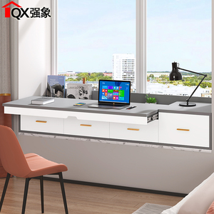 飘窗储物柜抽拉式台面书桌书柜一体窗台柜阳台防晒抽屉收纳柜L36