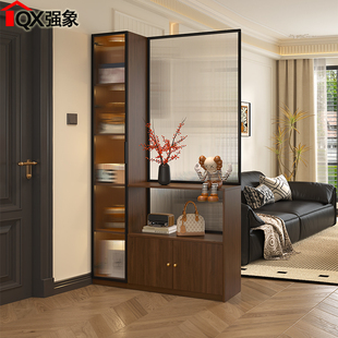 入户正对门屏风隔断柜长虹玻璃门厅柜玄关柜客厅装饰柜置物柜W61