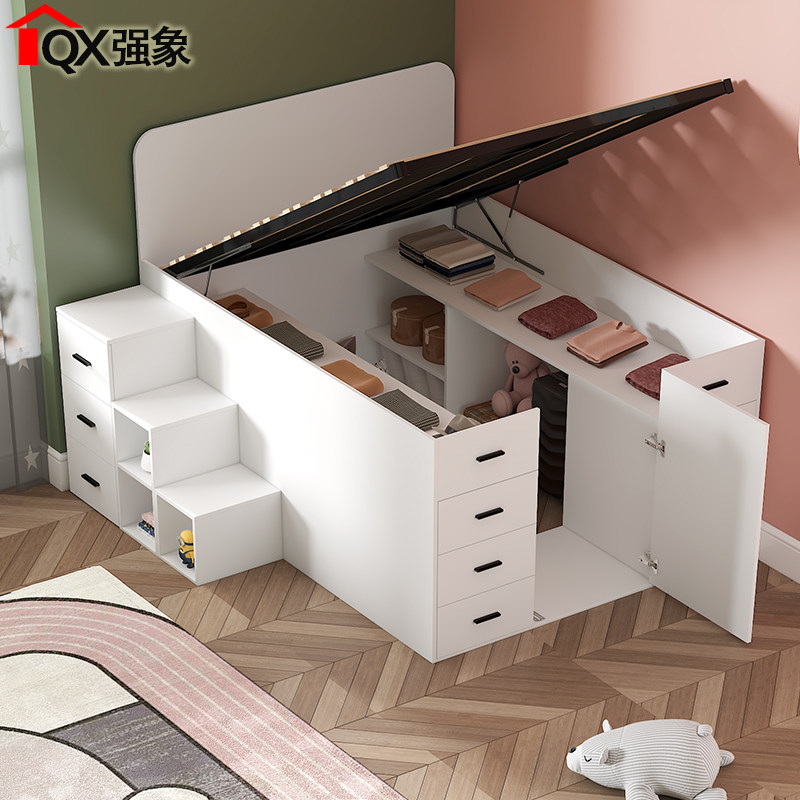 半高床气压储物床收纳床大容量高箱榻榻米落地床小户型定制M16,住宅家具,板式床,淘宝优惠券,粉丝福利购,淘宝优惠卷