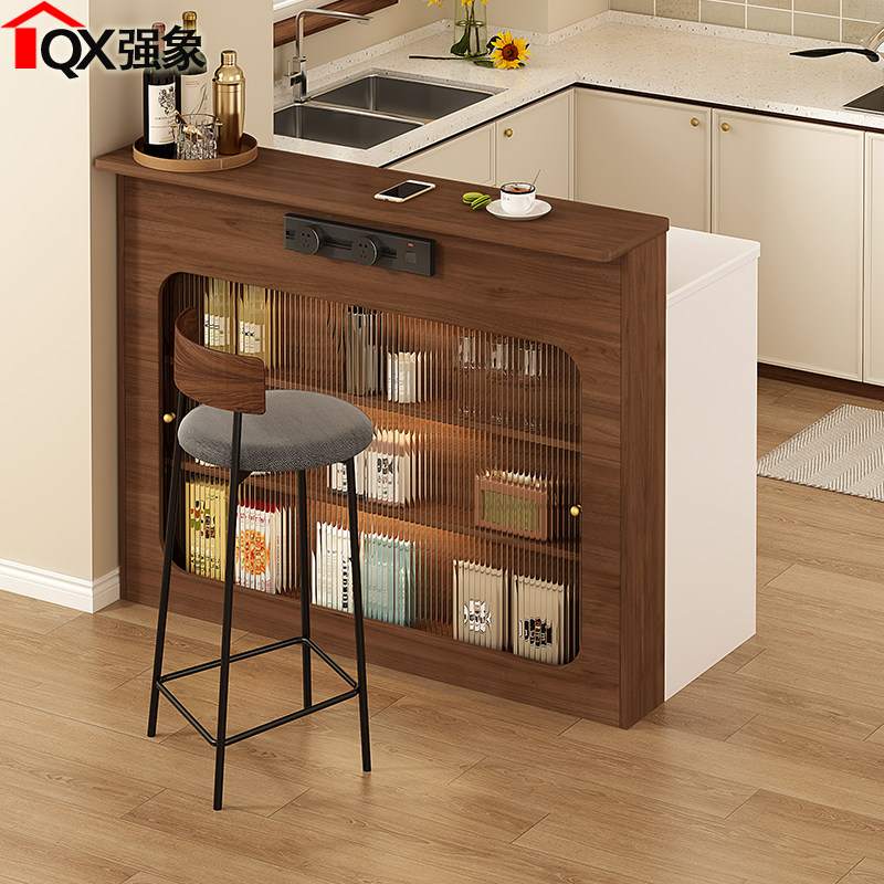 岩板中岛台餐桌一体开放式厨房隔断吧台桌客厅小户型餐台定制G444