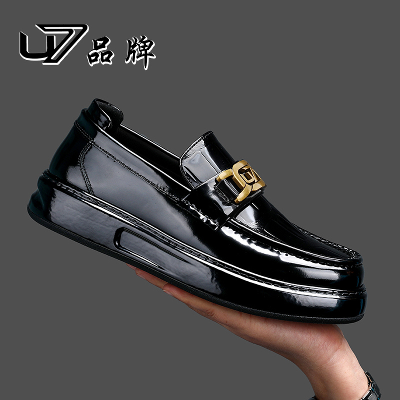 U7品牌男鞋开边珠牛皮时尚潮流