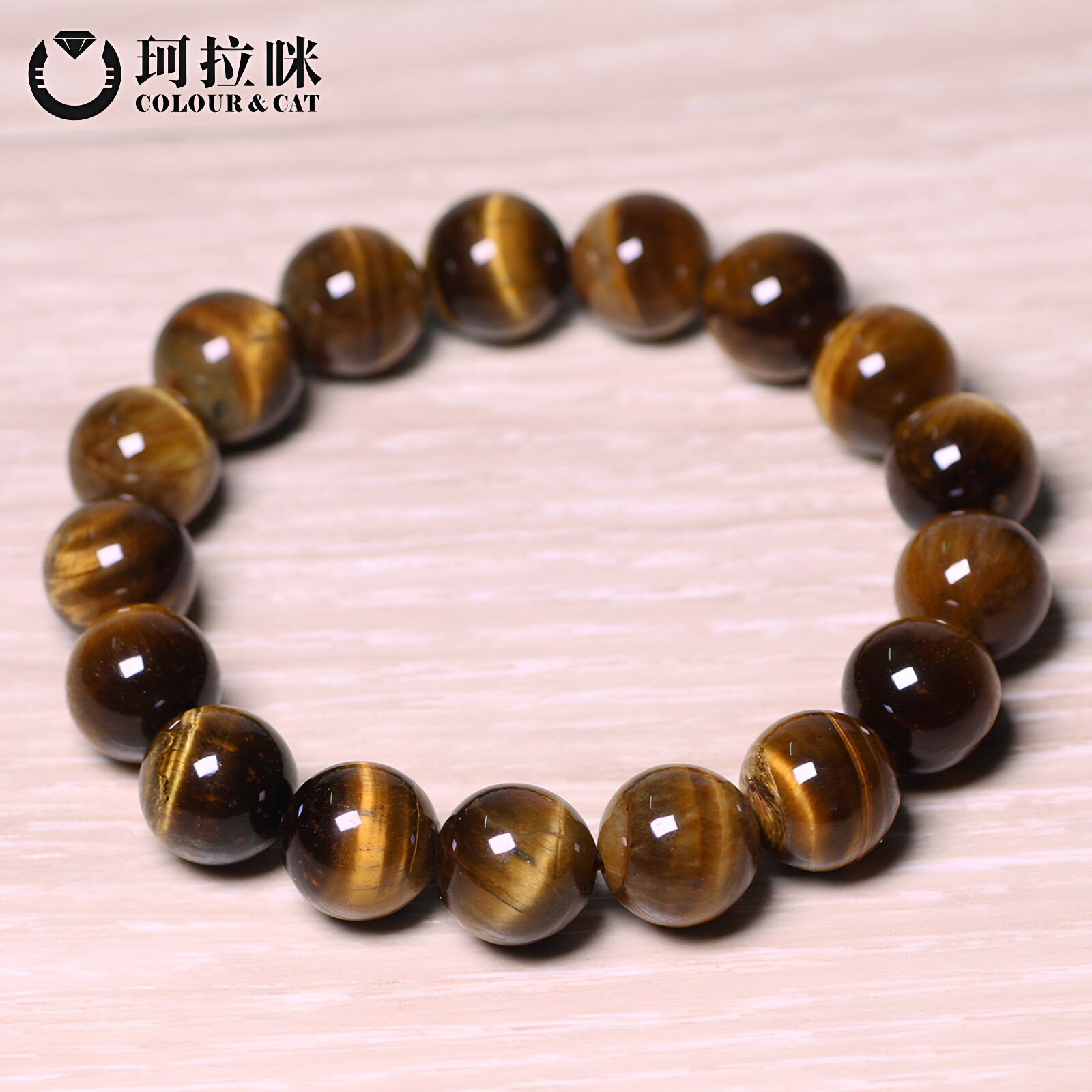 珂拉咪天然黄虎眼石水晶饰品手链图片