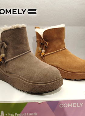 COMELY康莉2025冬季新款商场平底舒适保暖绒里休闲雪地靴kmw58819