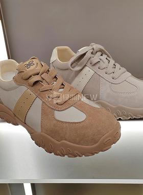 康莉女鞋2025春新款商场直发厚底休闲系带圆头街头德训鞋KMT51182