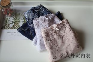外贸奢华刺绣中腰纯棉包臀微收腹三角裤 高端出口日本女内裤 C49