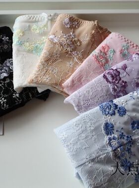 出口高端 外贸日单优质纯棉女内裤中腰奢华刺绣微收腹 有大码C10