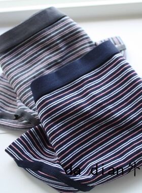 出清～日单条纹简约三角外贸70纯棉混运动包臀中腰无侧缝女内裤T5