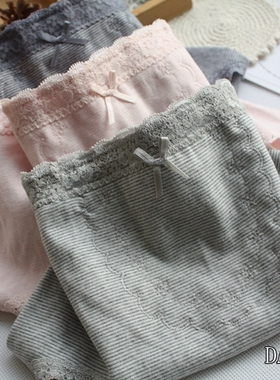 出口日本原单~外贸全棉裆女三角内裤大码中高腰暖宫无侧缝舒适C17