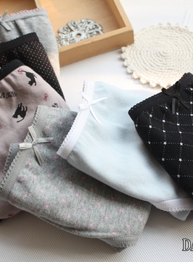 出清～出口日单纯棉透气 中低腰印花全棉抗菌外贸少女内裤小码C33