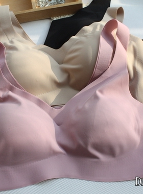 出口日本无钢圈睡眠文胸 外贸无痕一片式光面舒适运动无缝女内衣