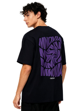 XDFM美式抽象旋转字母短袖T恤设计感复古重磅半袖纯棉小众上衣夏