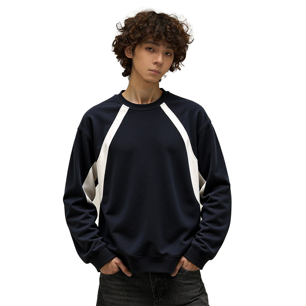 XDFM潮牌间色拼接长袖圆领卫衣落肩重磅复古cleanfit情侣套头上衣,男装,卫衣,淘宝优惠券,粉丝福利购,淘宝优惠卷