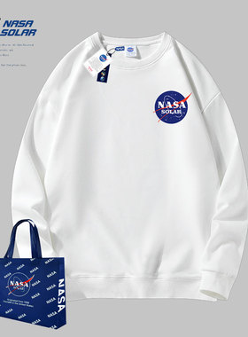 NASA SOLAR重磅卫衣男女圆领情侣潮牌秋季宽松大码百搭休闲上衣潮