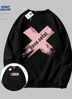NASA SOLAR联名款秋冬季新款卫衣卡通印花透气圆领保暖重磅卫衣潮