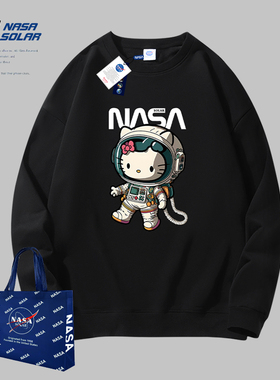NASA SOLAR联名款秋冬季新款卡通印花情侣男女同款重磅透气卫衣潮