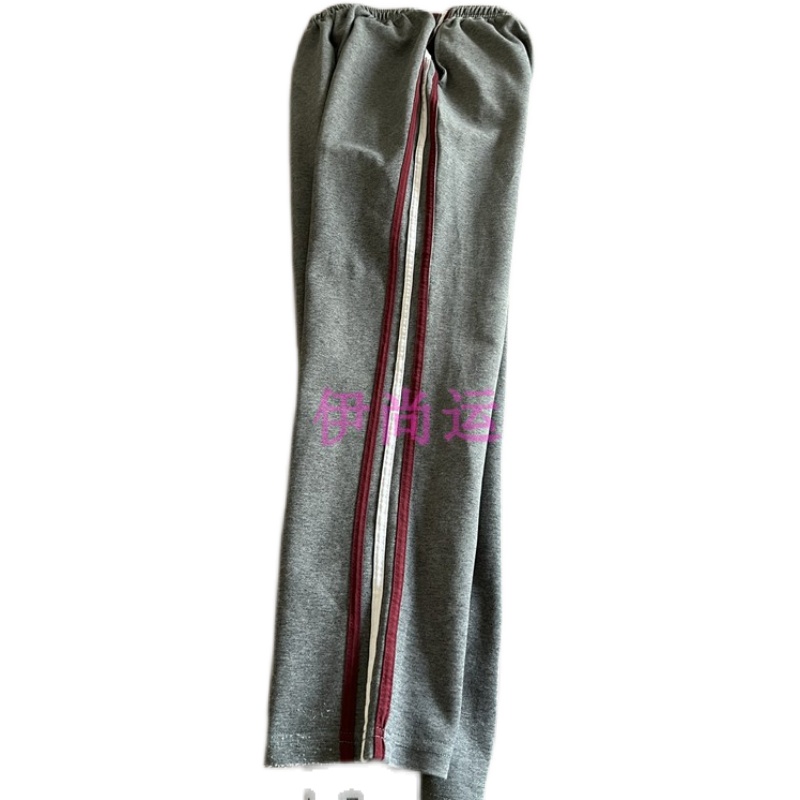 休闲运动裤浅灰直筒休闲裤
