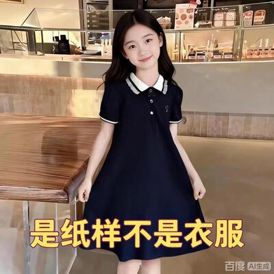 女童夏季学院风连衣裙裁剪图纸