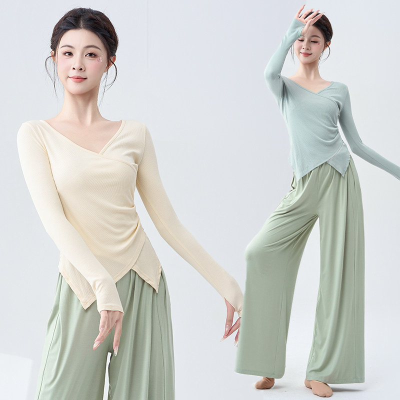 练功服上衣现代舞套装长短袖女中国舞蹈服秋季形体新款艺考跳舞裤